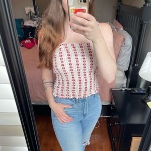 American Eagle Floral Cropped Tank Top